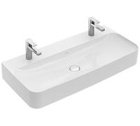 Lavabo Finion de Villeroy & Boch, sin rebosadero, 2 orificios para grifería, parte inferior pulida, 1000x470mm, 41681LR1, Color: Cerámica Blanca