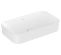 Villeroy & Boch Finion lavabo sobre encimera, sin rebosadero, sin grifo, 600x350mm, 414361RW, Color: Blanco Piedra CerámicaPlus