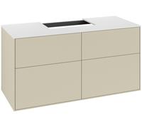 Villeroy & Boch Finion mueble bajo para lavabo, 4 cajones, centro lavabo, 1200x603x501mm, Cristal Matt White, F13100HJ, Color: Laca Gris Seda Mate