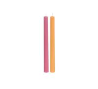 Villeroy & Boch - Fleur Gifts set de velas cilíndricas, 2 unidades, aprox. 25 cm, rosa y amarillo, velas decorativas de colores para mesa y hogar, forma cilíndrica clara, cera (parafina)