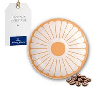 Villeroy & Boch - Fleur soleil plato para taza de espresso amarillo, apto para lavavajillas/microondas, platillo naranja para tazas, porcelana Premium con decoración floral