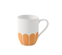 Villeroy & Boch - Fleur soleil taza con asa amarilla, apta para lavavajillas y microondas, tazón naranja para café, té y bebidas calientes, porcelana Premium