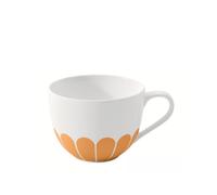 Villeroy & Boch - Fleur soleil taza de café amarilla, apta para lavavajillas y microondas, para café o té, taza naranja con decoración de flores, taza para capuccino, porcelana Premium
