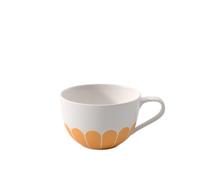 Villeroy & Boch - Fleur taza para cappuccino, dimensiones: aprox. 14,5 × 11 × 7 cm, naranja, apta para lavavajillas y microondas, decoración floral, taza de café de porcelana Premium