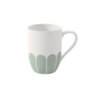 Villeroy & Boch Taza Fleur Vert, asa verde, apta para lavavajillas y microondas, porcelana premium