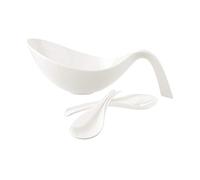 Villeroy & Boch Flow Juego de ensalada, 3 piezas, Porcelana Premium, Blanco
