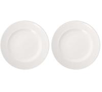 Villeroy & Boch For Me - Plato Llano, 27 cm, Porcelana Premium, Color Blanco (Paquete de 2)