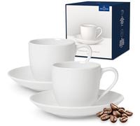 Villeroy & Boch For Me Set de expreso, 4 piezas, porcelana premium, color blanco