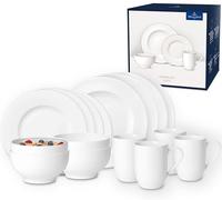 Villeroy & Boch For Me Vajilla para 4 personas, 16 piezas, porcelana premium, color blanco