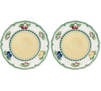 Villeroy & Boch French Garden Fleurence plato de desayuno, 21 cm, Porcelana Premium, Blanco/Colorido (Paquete de 2)