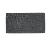 Villeroy & Boch Manufacture Rock Elegante Plato de presentación Porcelana Premium, Negro (Rock)