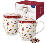 Villeroy & Boch Group Vaso, Taza de Juguetes, Porcelana, Blanco/Rojo, 2 Unidades