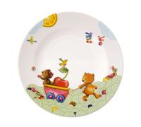 Villeroy & Boch Hungry as a Bear Plato llano infantil, 21,5 cm, Porcelana Premium, Blanco/Multicolor