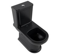Villeroy & Boch Hommage Inodoro lavable, para combinaciones, de pie, para cisternas de inodoros, salida horizontal, 370x725x390mm, 666210R7, Color: Negro puro CeramicPlus