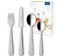 Villeroy & Boch Hungry As A Bear Cubertería Infantil, Cuatro Piezas, Acero Inoxidable, Stainless Steel, Resistente Al Lavavajillas