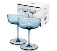 Villeroy & Boch Juego De 2 Copas De Cava Y Postre Like Ice, Cristal De Color Azul Hielo, Capacidad 100 Ml