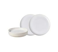 like. by Villeroy & Boch - Crafted Cotton, vajilla de 4 piezas, porcelana de primera calidad, apta para lavavajillas, apta para microondas, plato, plato llano, vajilla cerámica, vajilla, servicio mesa