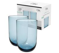 Villeroy & Boch - Juego De Vasos Largos Like Ice, Set 2 Piezas, Vidrio De Color Azul Hielo, Capacidad 385Ml