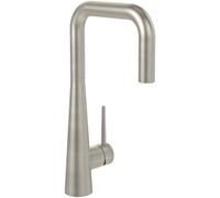 Villeroy & Boch Konic, grifo de cocina con rociador extraíble y giro de 360°, alta presión, altura del caño 143 mm, mando liso, acero inoxidable