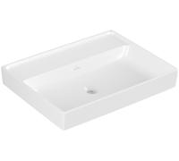Villeroy & Boch Lavabo Collaro, sin agujero para grifo, sin rebosadero, 600x470mm, 4A3363RW, Color: Blanco Piedra CerámicaPlus