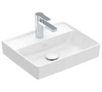 Villeroy & Boch Lavamanos Collaro, 1 agujero para grifo, sin rebosadero, sin pulir, 450x370mm, 433446R1, Color: Cerámica Blanca