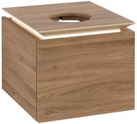 Villeroy & Boch Legato mueble bajo para lavabo, 1 cajón, 450x380x500mm, iluminación LED, B565L0RH, Color: Roble de Kansas