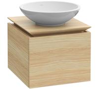 Villeroy & Boch Legato Vanity unit B567, 600x380x500mm, lavabo central, iluminación LED, B567L0PD, Color: Negro Mate Laca
