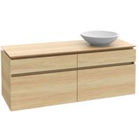 Villeroy & Boch Legato Vanity unit B582, 1200x550x500mm, lavabo a la derecha, iluminación LED, B582L0DH, Color: Blanco brillante