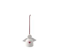 Villeroy & Boch Like. by with Love Ángel de la Guarda, 5x3x4,5 cm, Blanco con decoración de corazón en Acuarela roja, se Recomienda Cuidado a Mano, Figura de Porcelana Premium