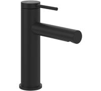 Villeroy & Boch Loop & Friends - Grifo para lavabo sin desagüe, grifo de baño con cartucho de cerámica, ahorro de agua, altura de caño 106 mm, redondo, color negro mate