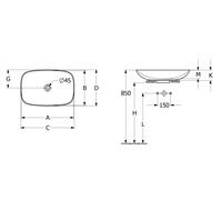 Villeroy & Boch Loop & Friends lavabo 56x38 cm rectangular sobre encimera blanco mate 4A4901RW
