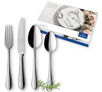 Villeroy & Boch - Mademoiselle Set de Cubiertos 24 Piezas Plata, Apto para Lavavajillas, Cuberterías Completas 6 Personas, Cubertería Platino, Acero Inoxidable