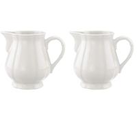 Villeroy & Boch - Manoir Jarra Leche Blanco, Apto para Lavavajillas, Apto para Microondas, Lechera Porcelana 250 ml, Lechera Baja, Vajilla, Premium Porcelain (Paquete de 2)