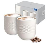 Villeroy & Boch Manufacture Collier Blanc Taza Grande, Set De 2, Porcelana Premium