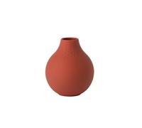 Villeroy & Boch Manufacture Collier jarrón Perle bajo, florero para cómodas y mesas de Fiesta, Porcelana, Lavado a Mano,Terre, Pequeño
