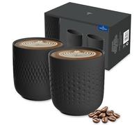 Villeroy & Boch Manufacture Collier Noir Taza Grande, Set De 2, Porcelana Premium, Negro Mate