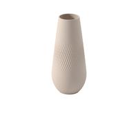 Villeroy & Boch - Manufacture Collier Sand, jarrón Alto Carré, 26 cm, Porcelana Premium, Beige