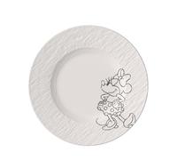Villeroy & Boch Manufacture Rock blanc - Mickey Mouse - Plato para desayuno/postre, blanco, para lavavajillas y microondas, acabado de pizarra y decoración de Disney Mickey Mouse en tiza