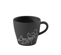 Villeroy & Boch Manufacture Rock - Mickey Mouse - Taza de café, negra, para lavavajillas y microondas, acabado de pizarra y decoración de Disney Mickey Mouse en estilo tiza