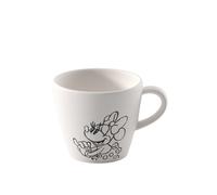 Villeroy & Boch Manufacture Rock blanc - Mickey Mouse - Taza para espresso, blanca, para lavavajillas y microondas, acabado de pizarra y decoración de Disney Mickey Mouse en tiza