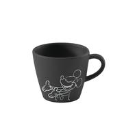 Villeroy & Boch Manufacture Rock - Mickey Mouse - Taza para espresso, negra, para lavavajillas y microondas, acabado de pizarra y decoración de Disney Mickey Mouse en estilo tiza