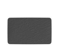 Villeroy & Boch Manufacture Rock Rectangular Moderno Plato Porcelana Premium, Negro (Rock), 28X17X1,5CM
