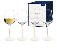 Villeroy & Boch - Manufacture Rock blanc Juego de copas de vino blanco, 4 piezas. Juego de copas para vino blanco, 380 ml, Cristal, Aspecto de pizarra blanco mate