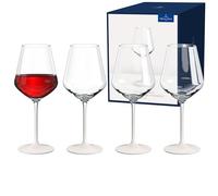 Villeroy & Boch - Manufacture Rock blanc Juego de copas de vino tinto, 4 piezas. Juego de copas para vino tinto, 470 ml, Cristal, Aspecto de pizarra blanco mate