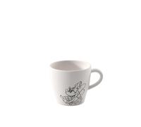 Villeroy & Boch Manufacture Rock blanc - Mickey Mouse - Taza de café, blanca, para lavavajillas y microondas, acabado de pizarra blanca con decoración de Disney Mickey Mouse en tiza