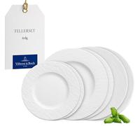 Villeroy & Boch Manufacture, Set De Platos, 6 Piezas, Vajilla Para 2 Personas, Porcelana Premium, Blanco