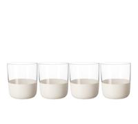 Villeroy & Boch - Manufacture Rock blanc Juego de vasos de whisky, 4 piezas. Juego de vasos para whisky y cócteles, 250 ml, Cristal, Aspecto de pizarra blanco mate