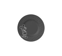 Villeroy & Boch Manufacture Rock - Mickey Mouse - Plato para desayuno/postre, negro, apto para lavavajillas y microondas, acabado de pizarra con decoración de Disney Mickey Mouse