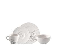 Villeroy & Boch Manufacture Rock - Mickey Mouse - Set desayuno, 4 piezas, negro, para lavavajillas y microondas, acabado de pizarra con decoración de Disney Mickey Mouse en tiza