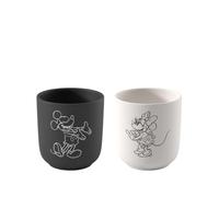 Villeroy & Boch Manufacture Rock - Mickey Mouse - Taza grande para café, set 2 piezas, blanco y negro, para lavavajillas y microondas, acabado pizarra y decoración de Disney Mickey Mouse
